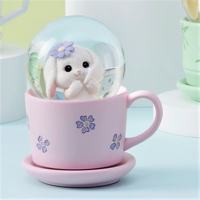 轉運兔 水晶球音樂盒擺飾 生日情人聖誕交換禮物療癒杯子