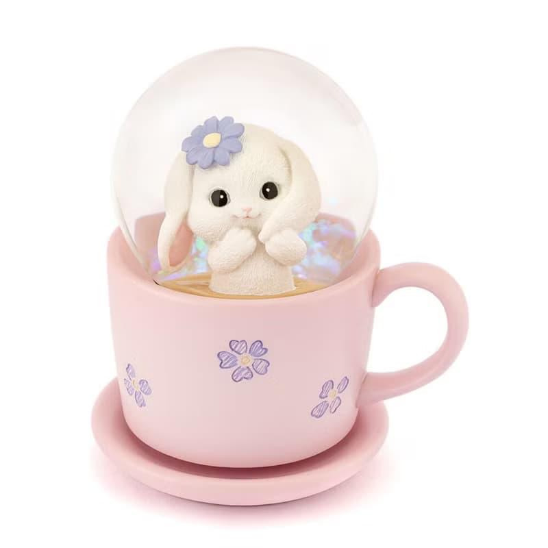 轉運兔 水晶球音樂盒擺飾 生日情人聖誕交換禮物療癒杯子