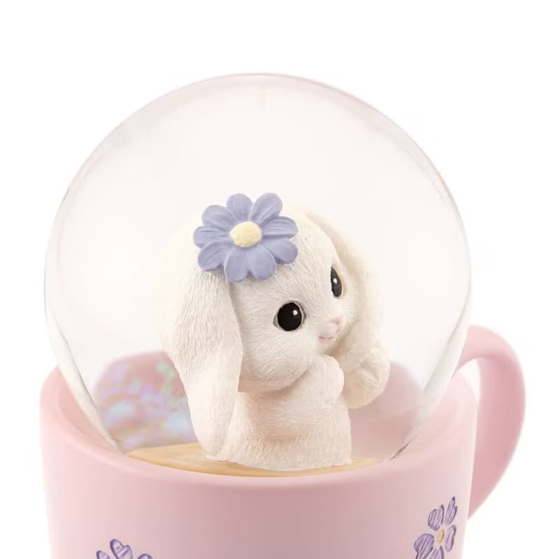 轉運兔 水晶球音樂盒擺飾 生日情人聖誕交換禮物療癒杯子