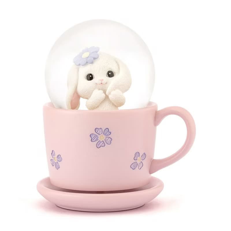 轉運兔 水晶球音樂盒擺飾 生日情人聖誕交換禮物療癒杯子