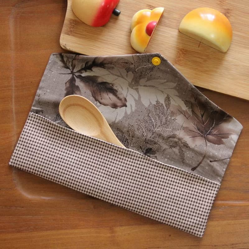 文青風環保筷袋 ~優質細格 耐看咖  日系 收納包 手作餐具袋.禮物