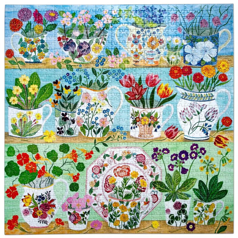 eeBoo 1000片拼圖 -  Floral Cupboard 花卉櫥櫃