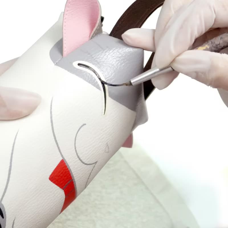 White and Gray cat pencil pouch bag,make up case, bag for every day essentials.