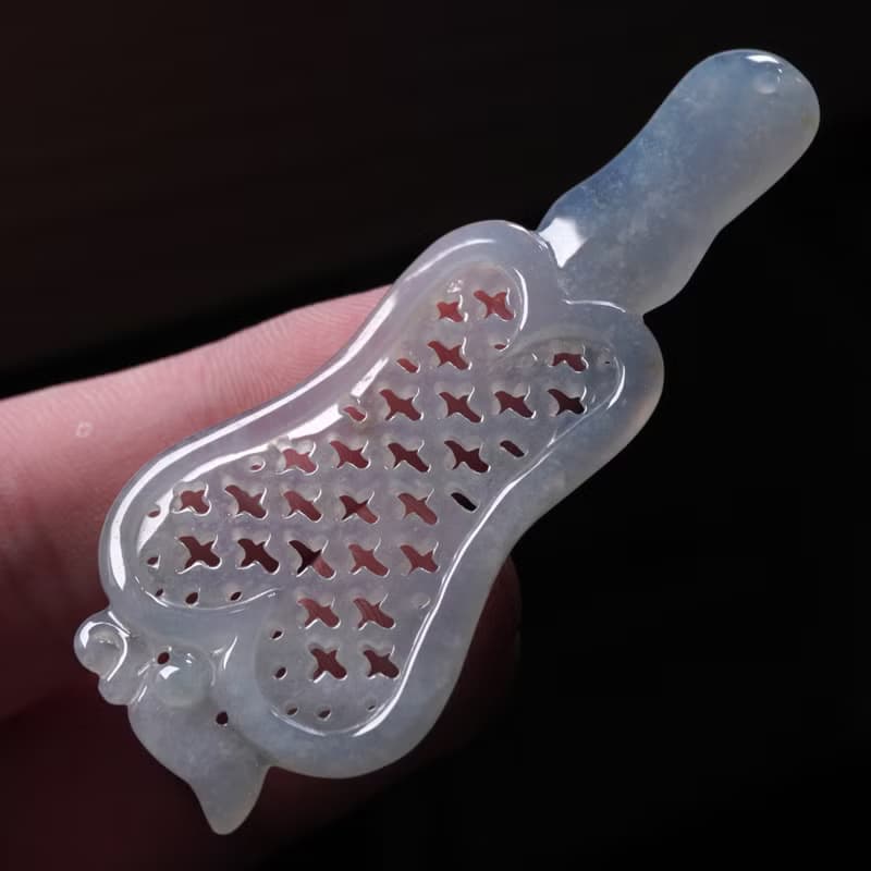 冰種翡翠芭蕉扇項鍊 | 天然緬甸玉A貨翡翠 | 送禮