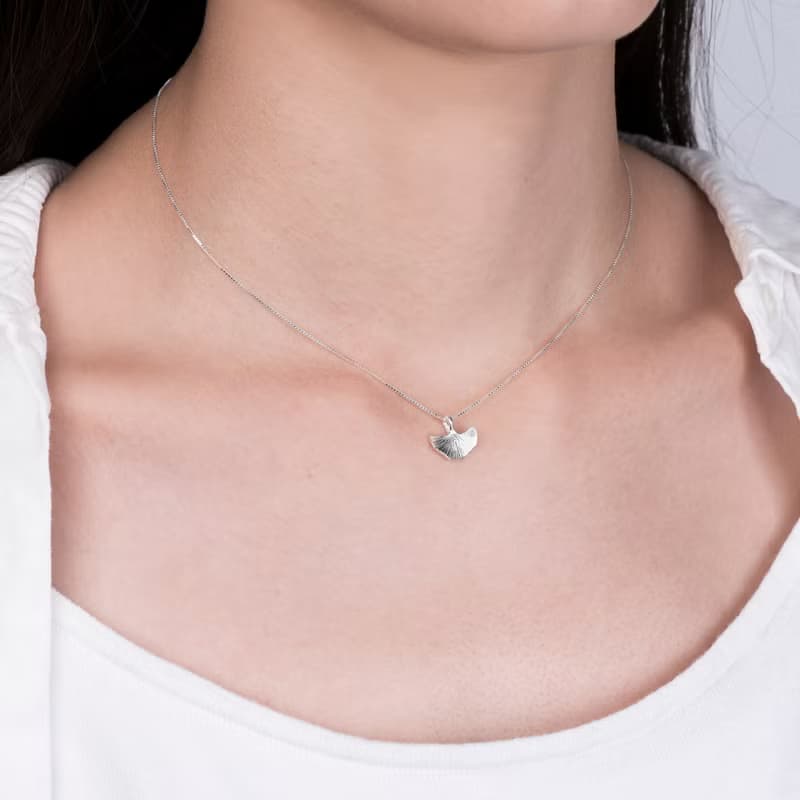 。植被之上。NO.05-5 銀杏葉 項鍊/925銀