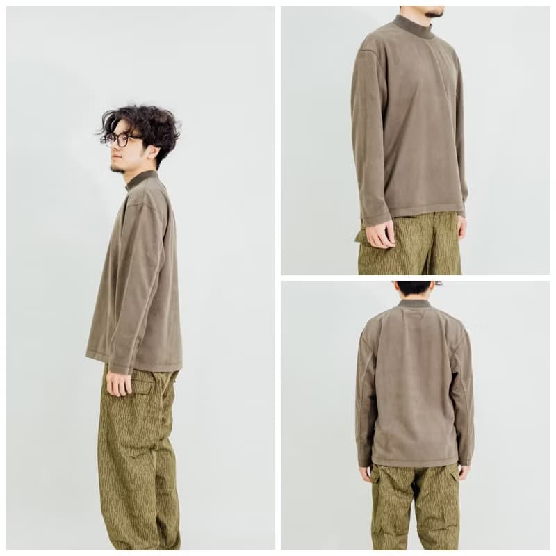 微高領搖粒絨滾邊衛衣 大學T Turtleneck Fleece Sweatshirt