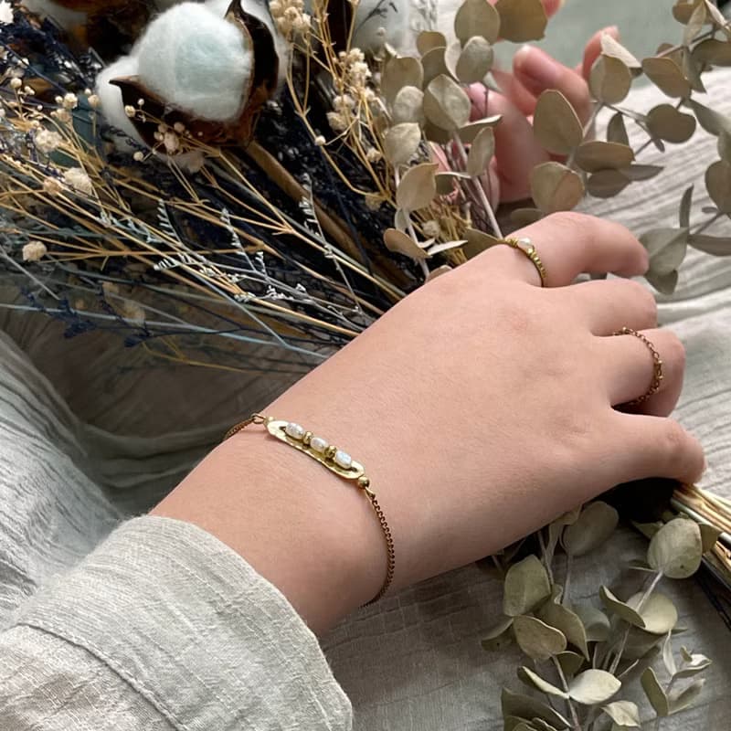 老林雜貨 | 豌豆公主黃銅手鍊