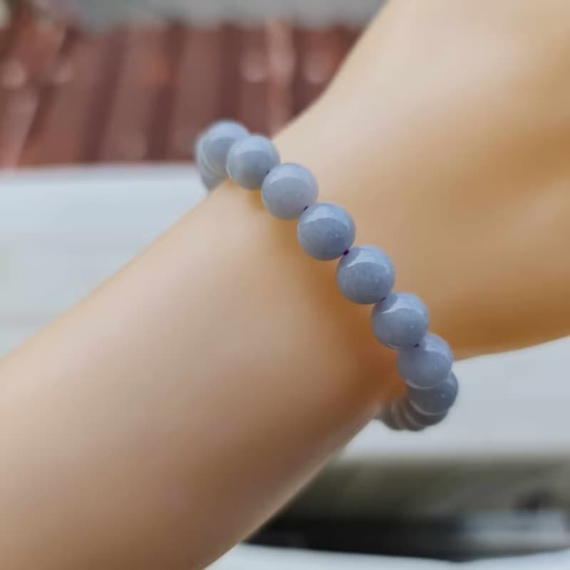 清新細糯紫羅蘭手串 手珠 珠串 | 天然緬甸玉A貨翡翠