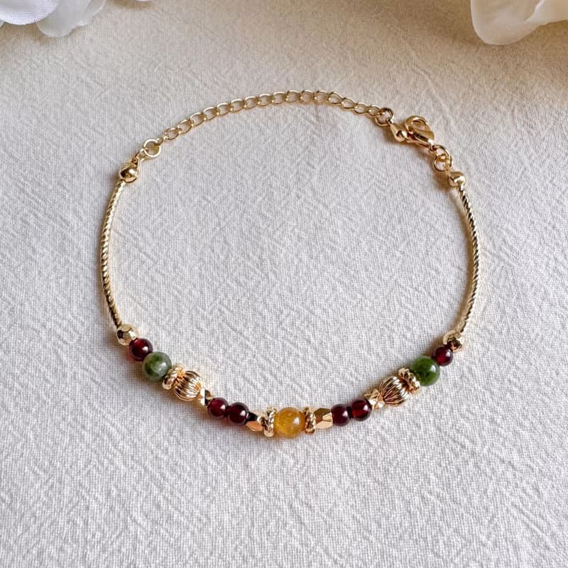 黃碧璽 綠碧璽 石榴石 | 財運與自信 | 手鍊手環