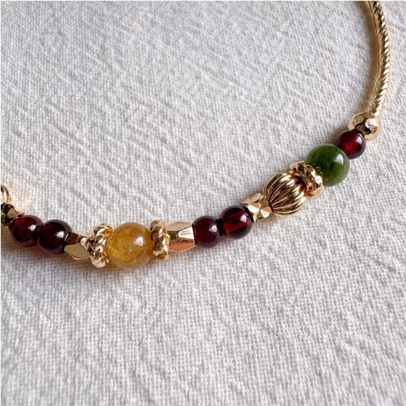 黃碧璽 綠碧璽 石榴石 | 財運與自信 | 手鍊手環