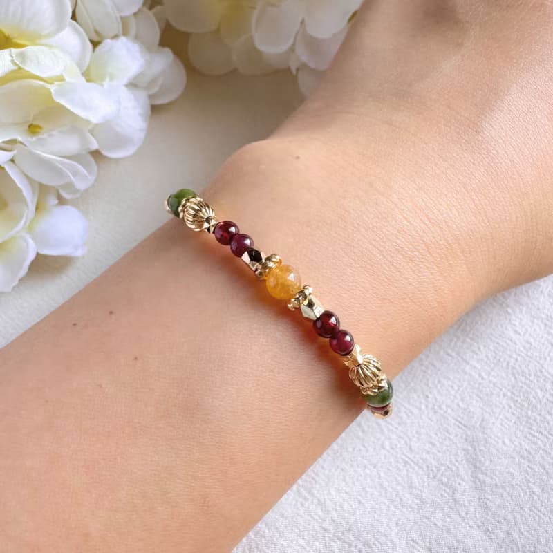 黃碧璽 綠碧璽 石榴石 | 財運與自信 | 手鍊手環