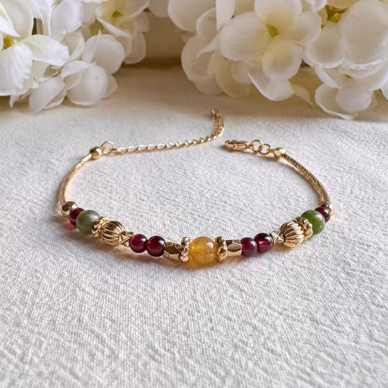 黃碧璽 綠碧璽 石榴石 | 財運與自信 | 手鍊手環