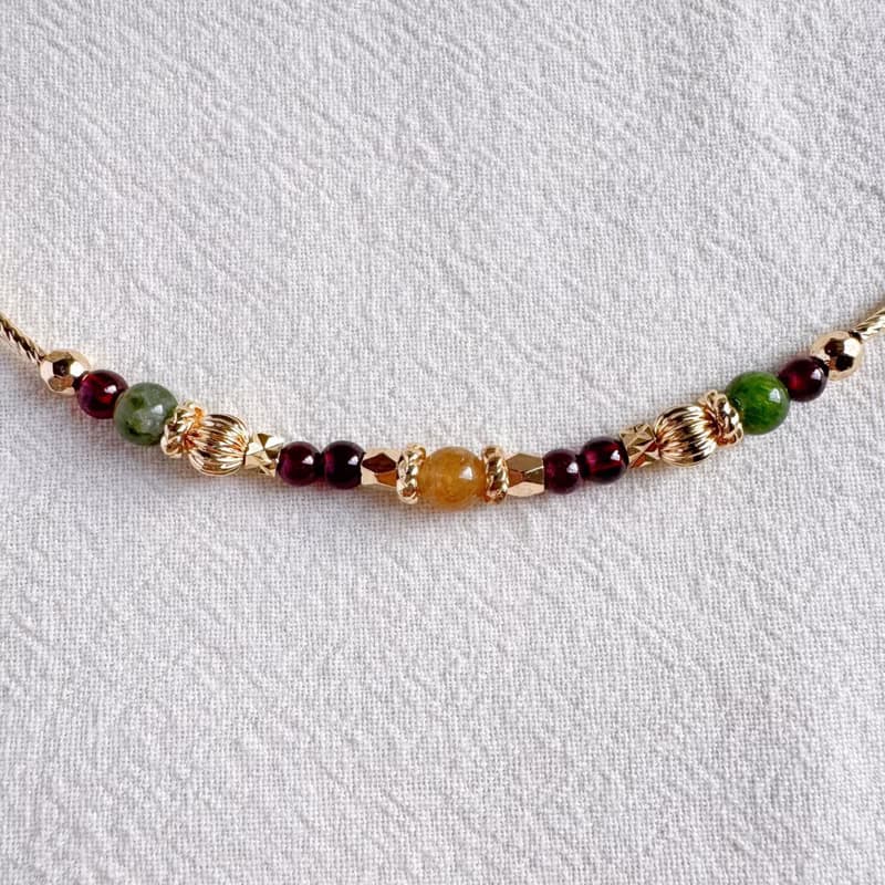 黃碧璽 綠碧璽 石榴石 | 財運與自信 | 手鍊手環