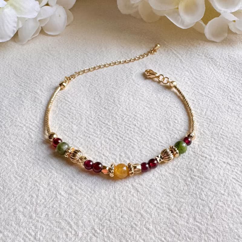 黃碧璽 綠碧璽 石榴石 | 財運與自信 | 手鍊手環