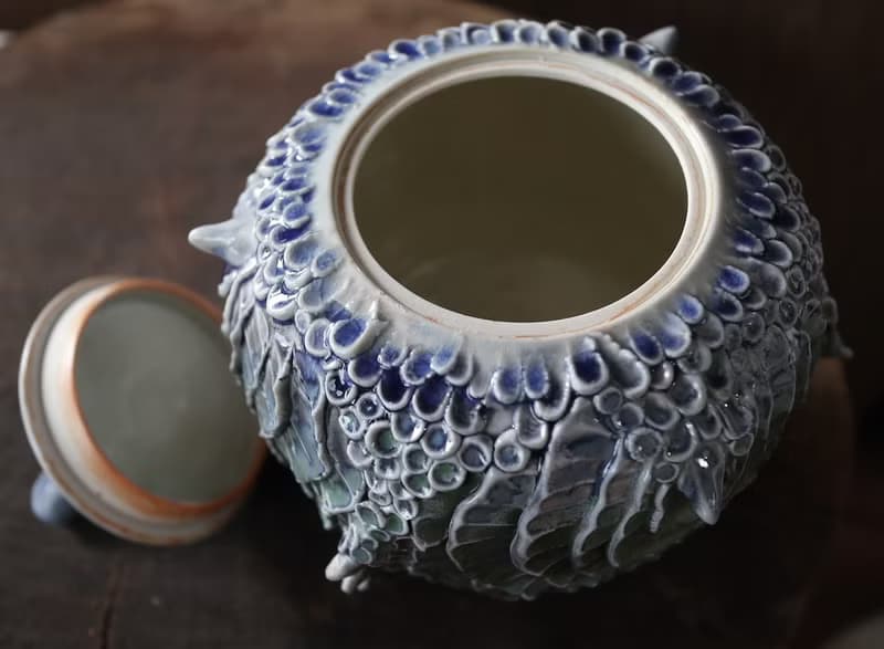 柴燒造型三腳茶倉