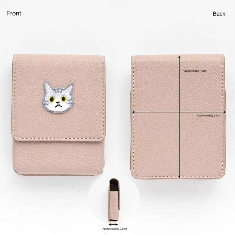 リップケース 【 刺繍 ワッペン 猫 】くすみカラー コスメポーチ リップポーチ クリスマス ギフト A234I