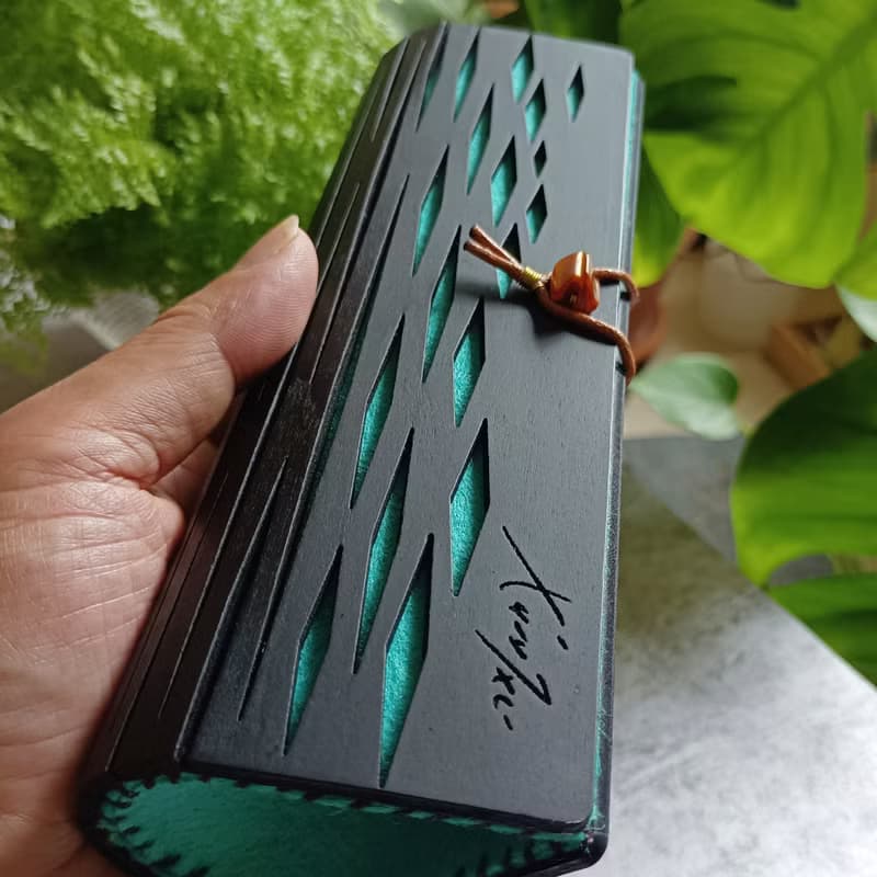 茉樂手盒/D2楊木茉樂藍/維多利雅風/菱格紋/筆盒/眼鏡盒/送禮