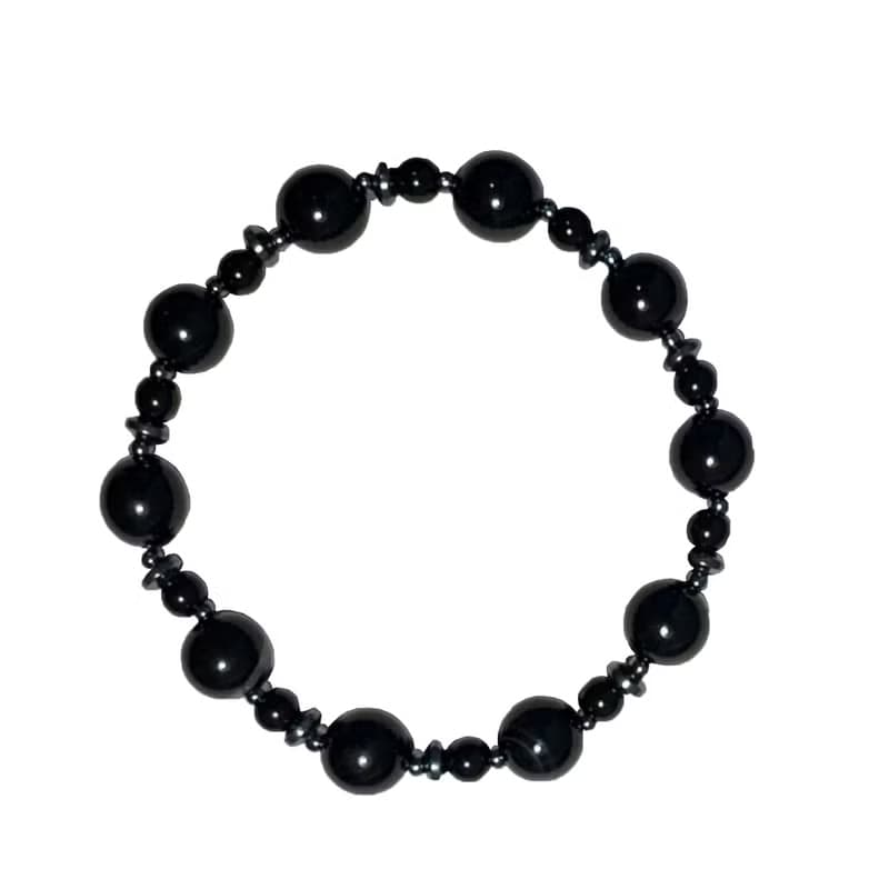 Silky Black Gemstone Bracelet 038