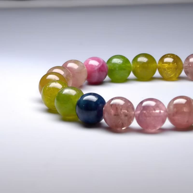 冰透色標碧璽 多彩之光的天然美麗 手鍊 手環 QBR00108