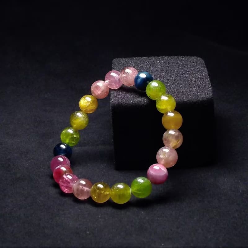 冰透色標碧璽 多彩之光的天然美麗 手鍊 手環 QBR00108
