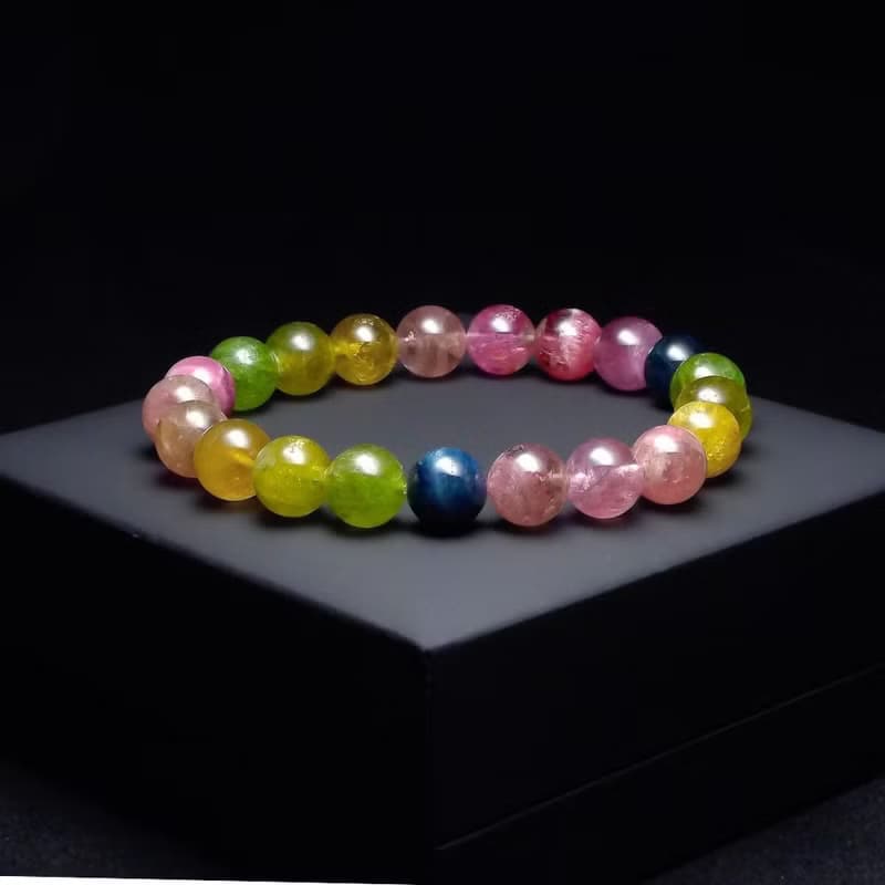 冰透色標碧璽 多彩之光的天然美麗 手鍊 手環 QBR00108