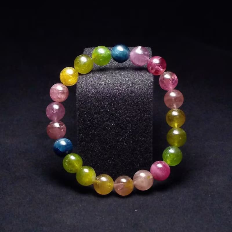 冰透色標碧璽 多彩之光的天然美麗 手鍊 手環 QBR00108