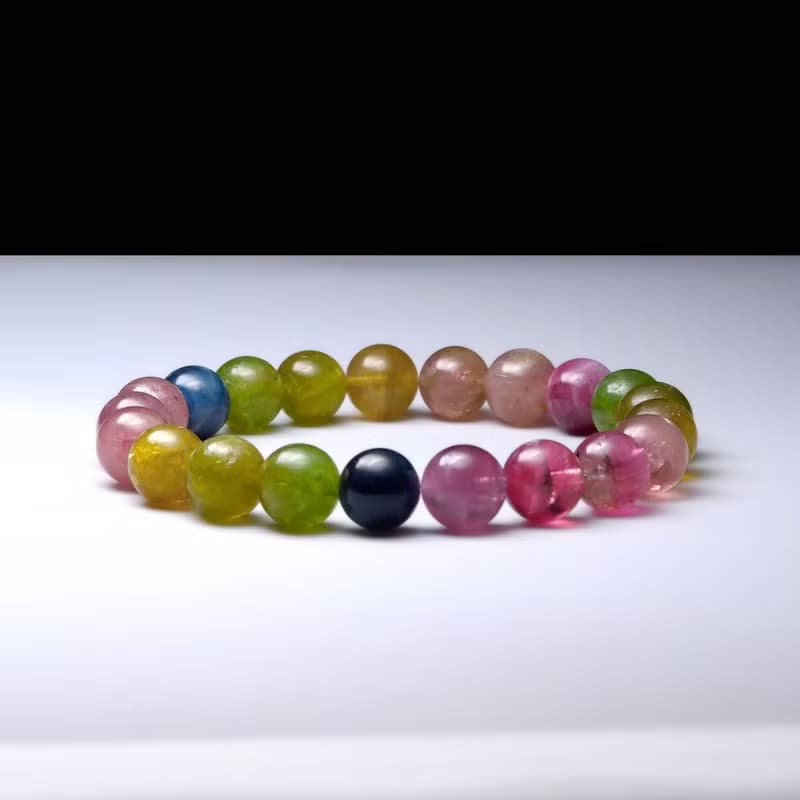 冰透色標碧璽 多彩之光的天然美麗 手鍊 手環 QBR00108