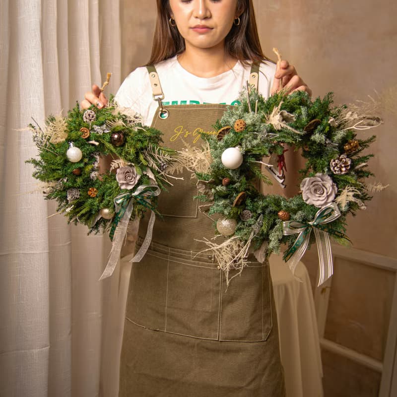 【Star星願】日本永生花 乾燥花 小型聖誕花圈 花環 佈置擺飾