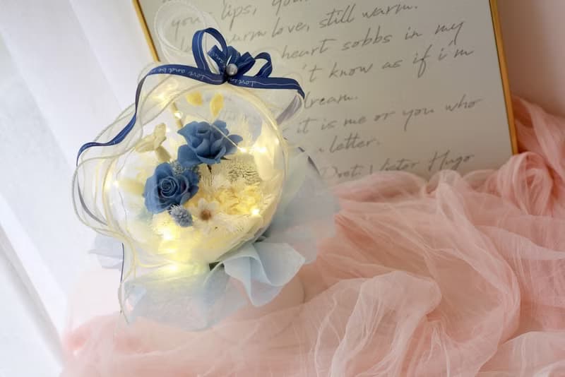 16吋光球抱抱桶永生花束| 星海之願~開幕/祝賀/升遷/生日