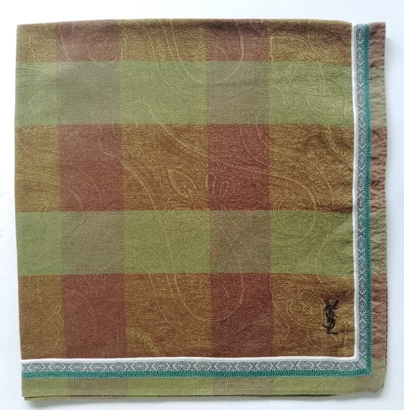 YvesSaintLaurent Vintage Handkerchief Pocket Square 18.5 x 18.5 inches
