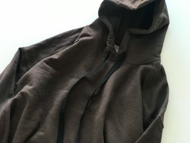 Big silhouette hoodie / choco brown / plain / hand embroidery / unisex