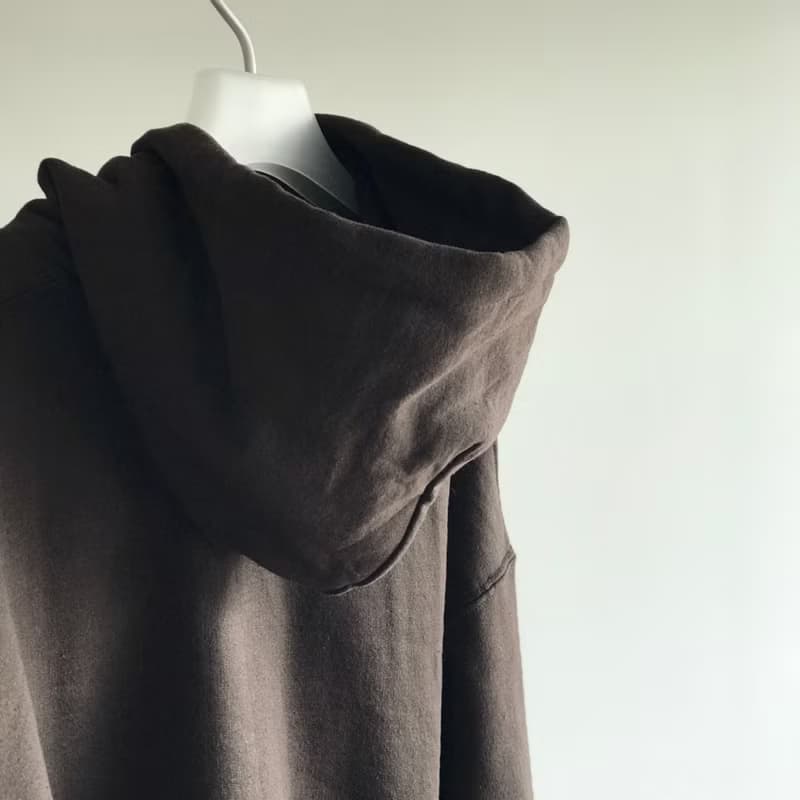 Big silhouette hoodie / choco brown / plain / hand embroidery / unisex