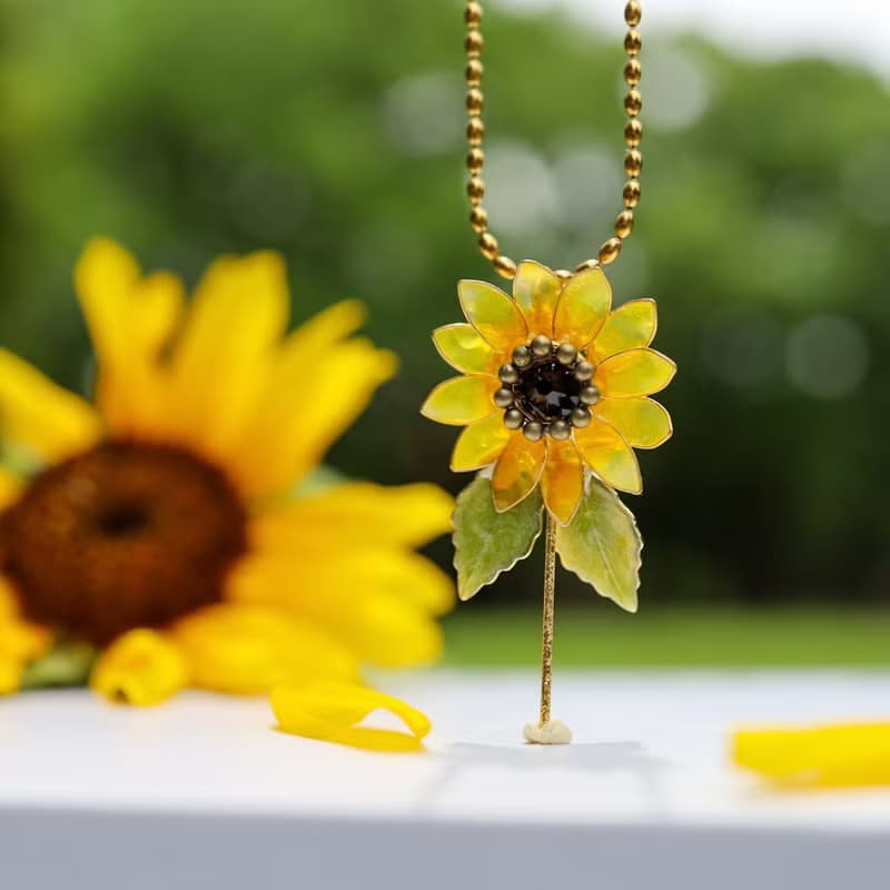 2Wayブローチ&ネックレス太陽の花ひまわり