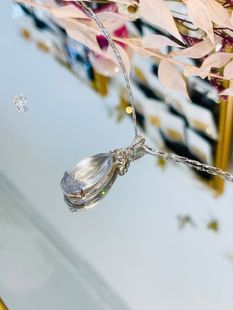 B款輕奢閃鑽精工藍線石項鍊 助擺脫負面思想增強表達自我