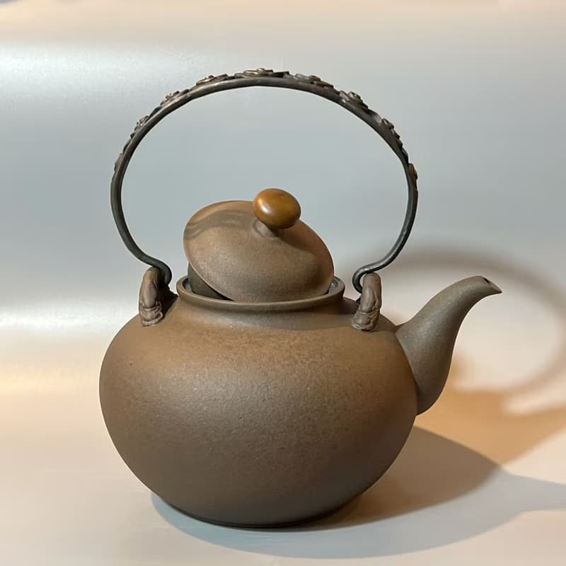 雕花銅把鐵鏽釉面燒水壺 / 煮水壺 / 小平凡手作