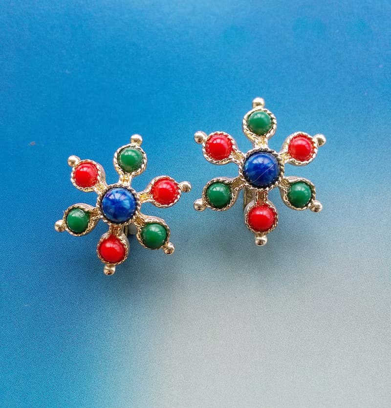 Vintage Jewelry 西洋古董飾品 SARAH COV Carnival  夾式耳環