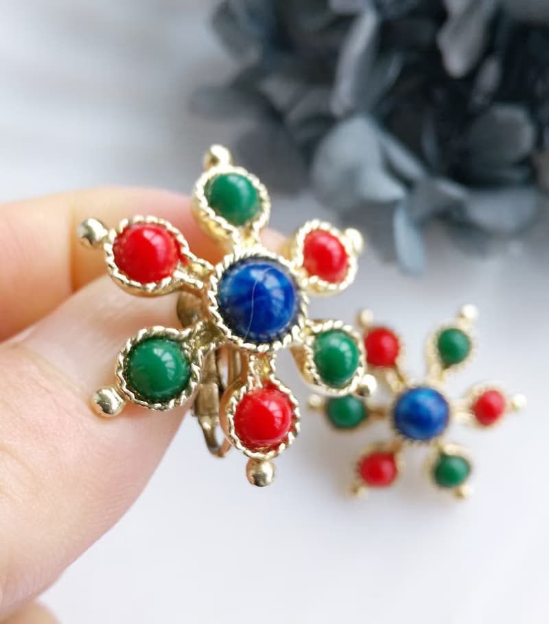Vintage Jewelry 西洋古董飾品 SARAH COV Carnival  夾式耳環