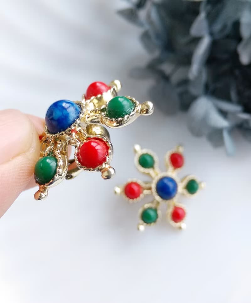 Vintage Jewelry 西洋古董飾品 SARAH COV Carnival  夾式耳環