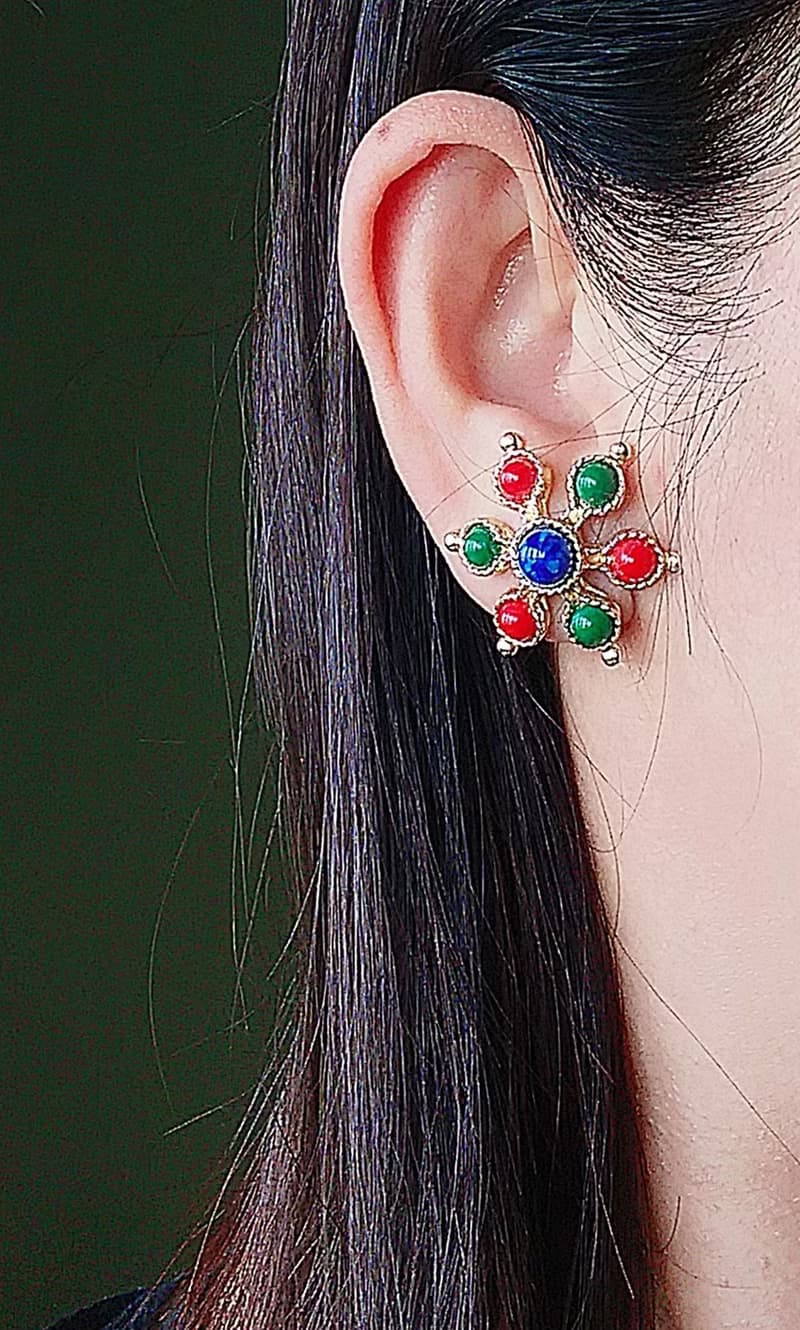 Vintage Jewelry 西洋古董飾品 SARAH COV Carnival  夾式耳環