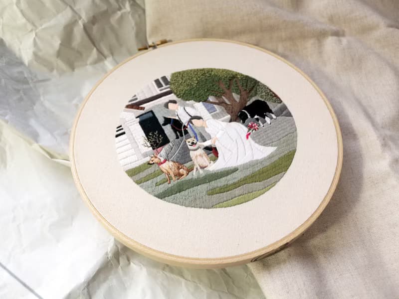 專屬訂製 - 8吋全景精細刺繡畫 NO.78
