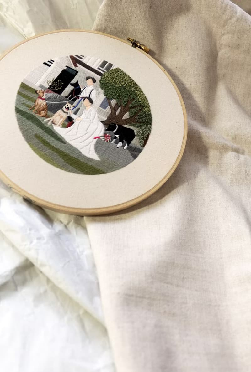 專屬訂製 - 8吋全景精細刺繡畫 NO.78