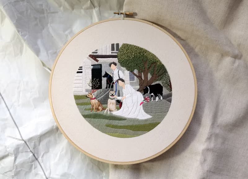 專屬訂製 - 8吋全景精細刺繡畫 NO.78