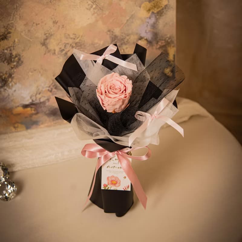 【粉紅色】乾燥花 永生花花束 我愛你玫瑰花束 / 生日求婚告白