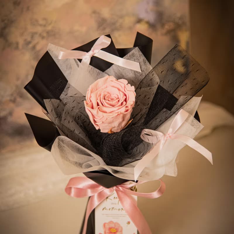 【粉紅色】乾燥花 永生花花束 我愛你玫瑰花束 / 生日求婚告白