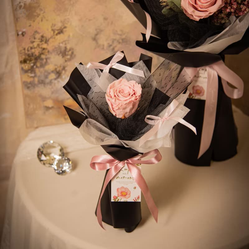 【粉紅色】乾燥花 永生花花束 我愛你玫瑰花束 / 生日求婚告白