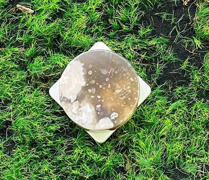 天然油畫風雪花櫻花瑪瑙風景石 可愛 浪漫 能量 旺姻緣 旺人緣