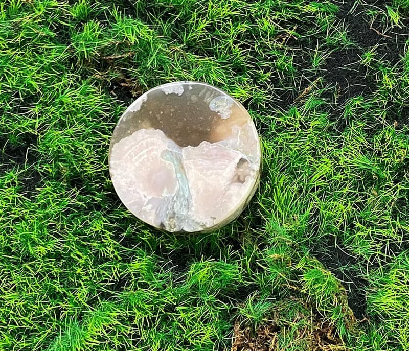 天然油畫風雪花櫻花瑪瑙風景石 可愛 浪漫 能量 旺姻緣 旺人緣