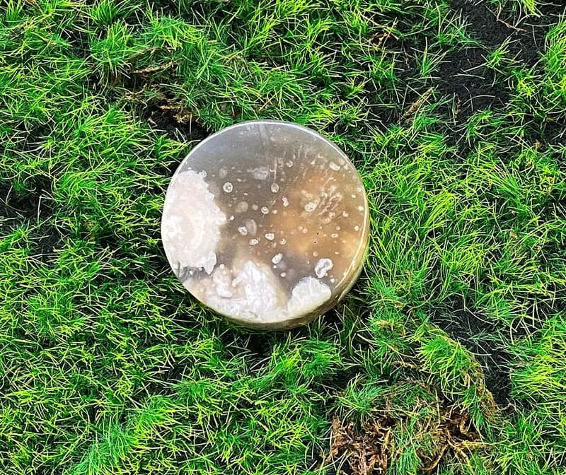 天然油畫風雪花櫻花瑪瑙風景石 可愛 浪漫 能量 旺姻緣 旺人緣