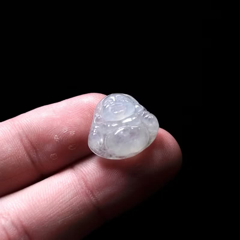 冰種翡翠精雕彌勒佛 | 天然緬甸玉翡翠A貨 | 送禮