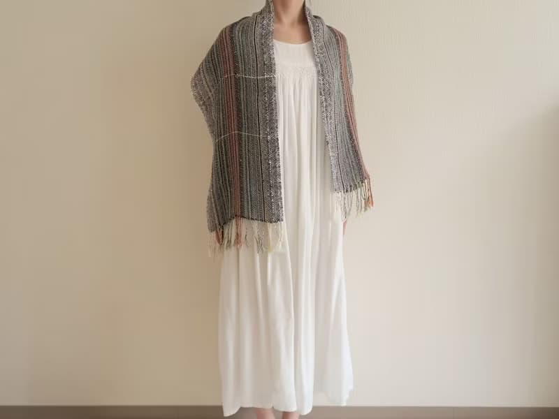 手織りストール　リネンシルク　星座　タペストリー　ギフト　Shawl (S) 24　入學   畢業　母親節　禮物　生日禮物